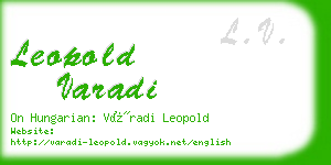 leopold varadi business card